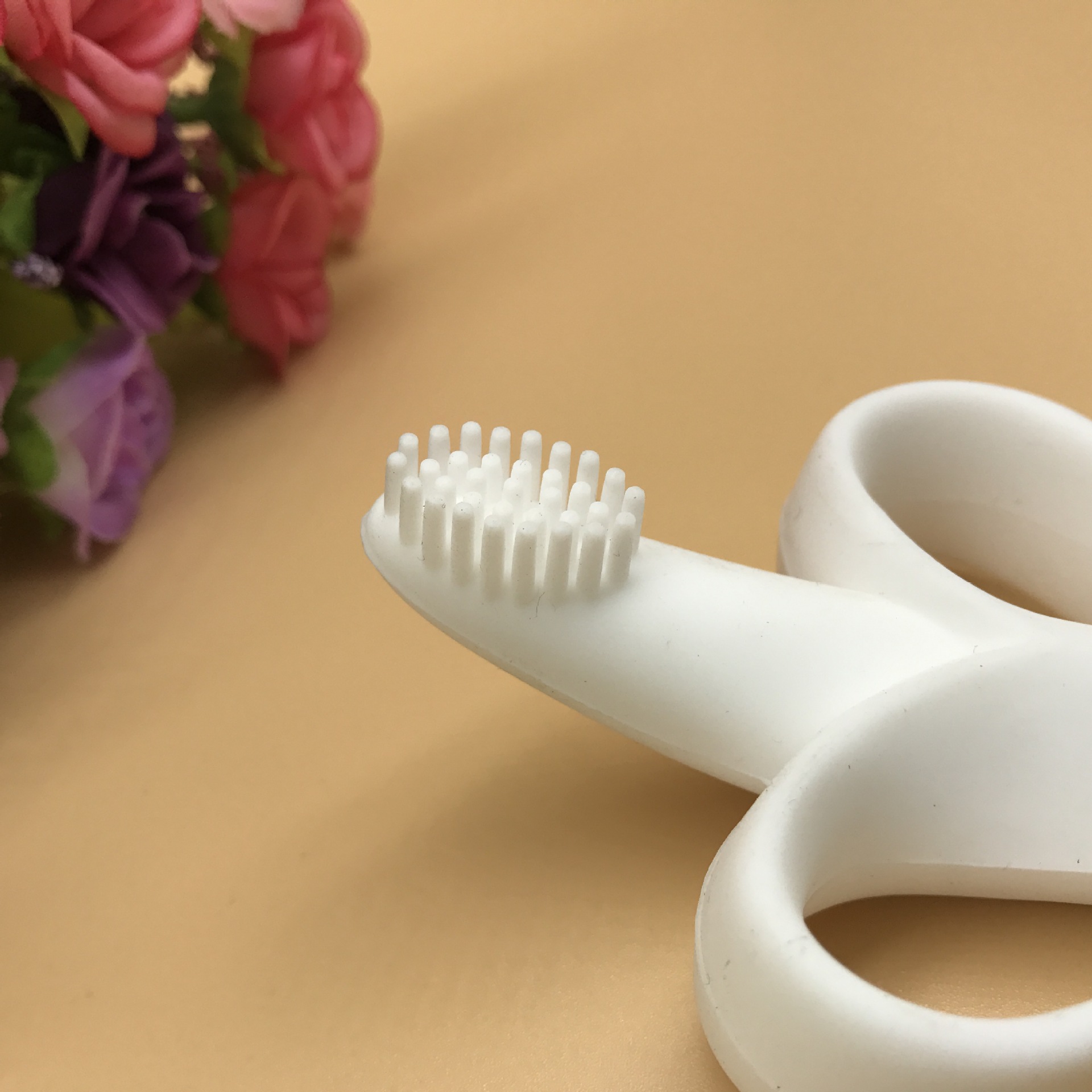 宝宝硅胶磨牙棒 香蕉水果牙胶 乳牙清洁软牙刷 硅胶安抚牙胶