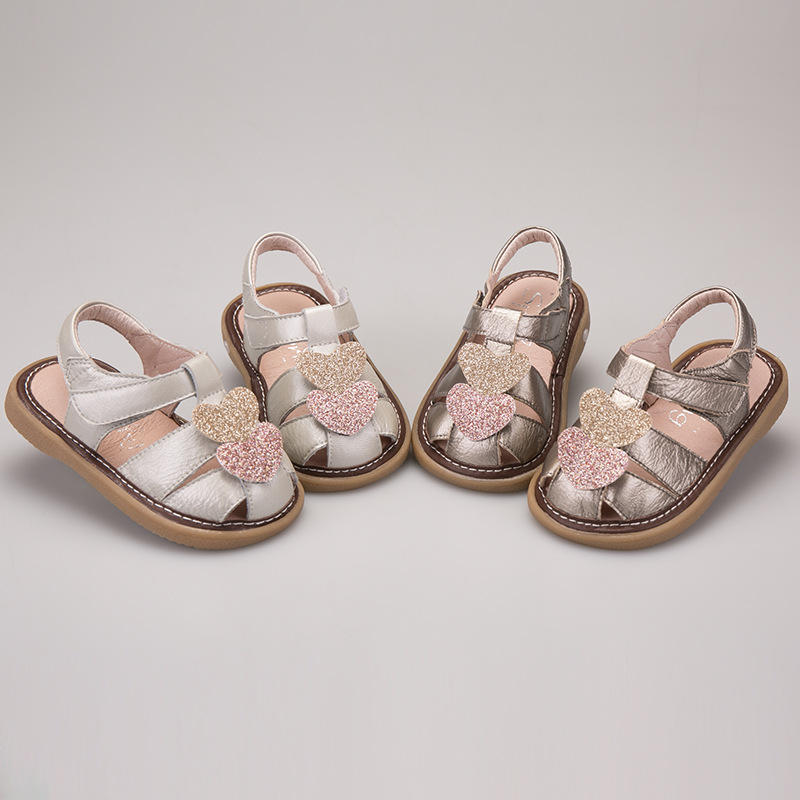 小螺号真皮女宝宝凉鞋公主鞋夏季学步鞋软底婴儿叫叫鞋0-1-2-3岁