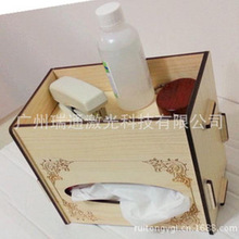 厂家出售 多功能木质纸巾收纳盒 激光雕刻木质工艺品摆件