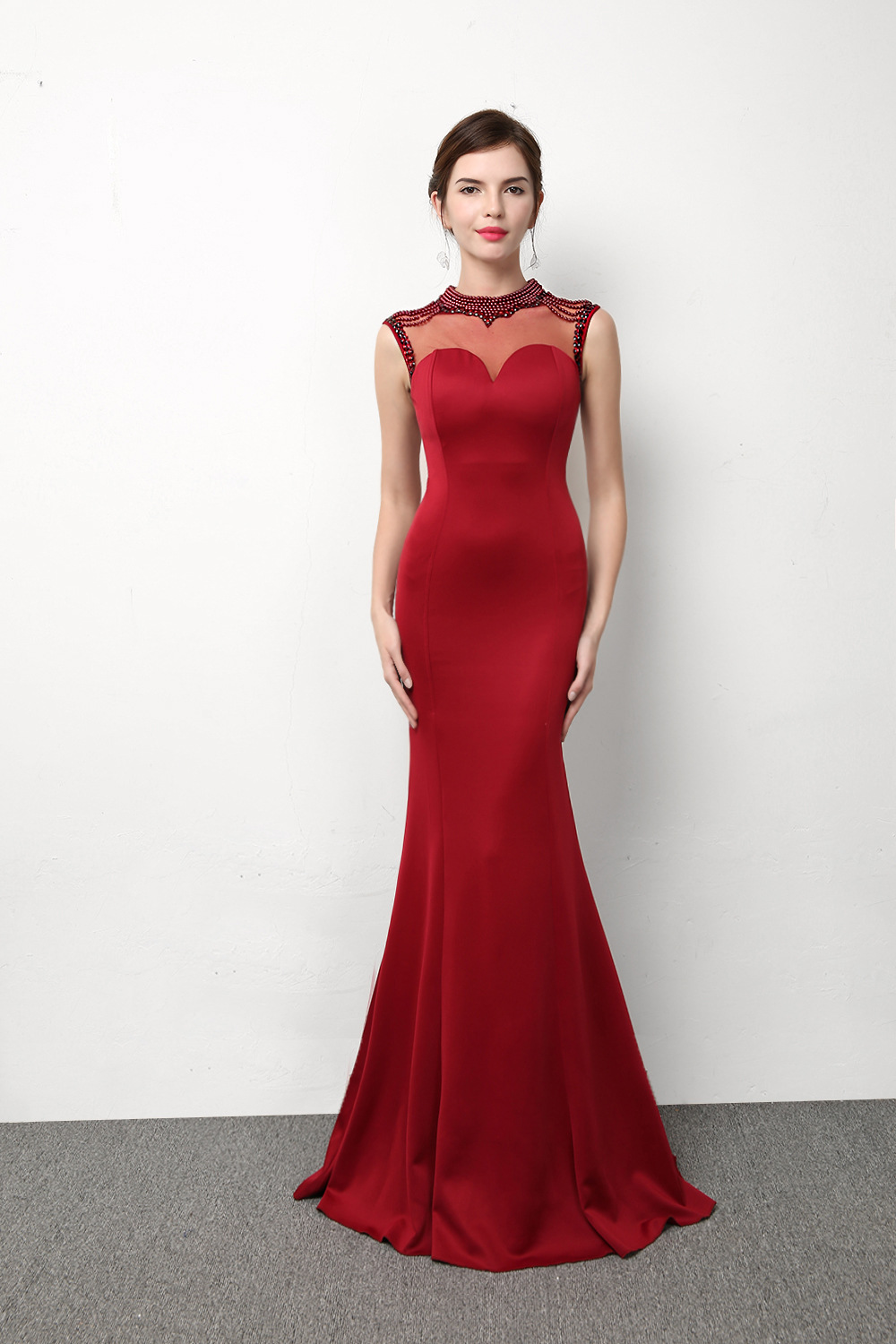 8169#公司年会走秀晚礼服时尚鱼尾宴会修身显瘦主持人礼服女长款