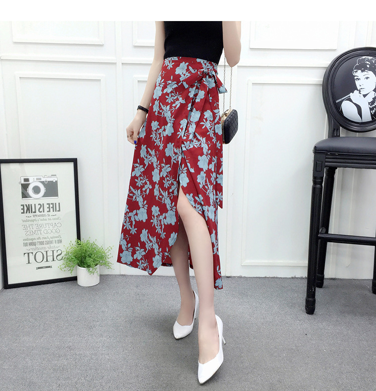 半身裙-2017夏新款多种穿法一片式复古印花开