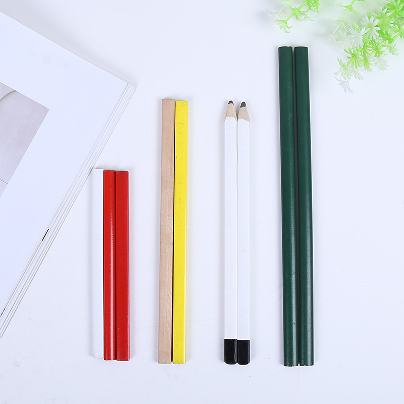 扁平八角木工铅笔 高品质黑芯HB铅笔 木工记号笔划线笔厂家定制