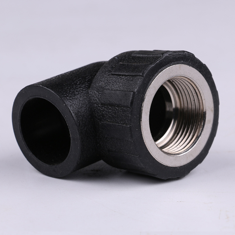 批发新料pe内丝弯头 pe90度内牙弯头 pe排水管件批发