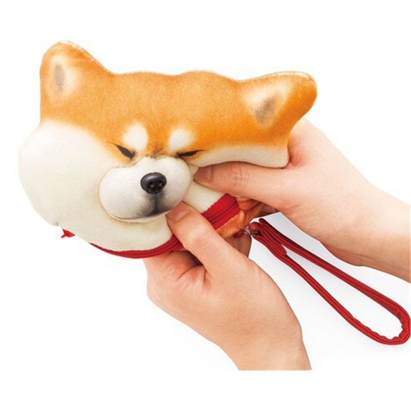 卡包微博同款柴犬卡包发泄减压日本忠犬犬脸零钱包外贸 厂家订制