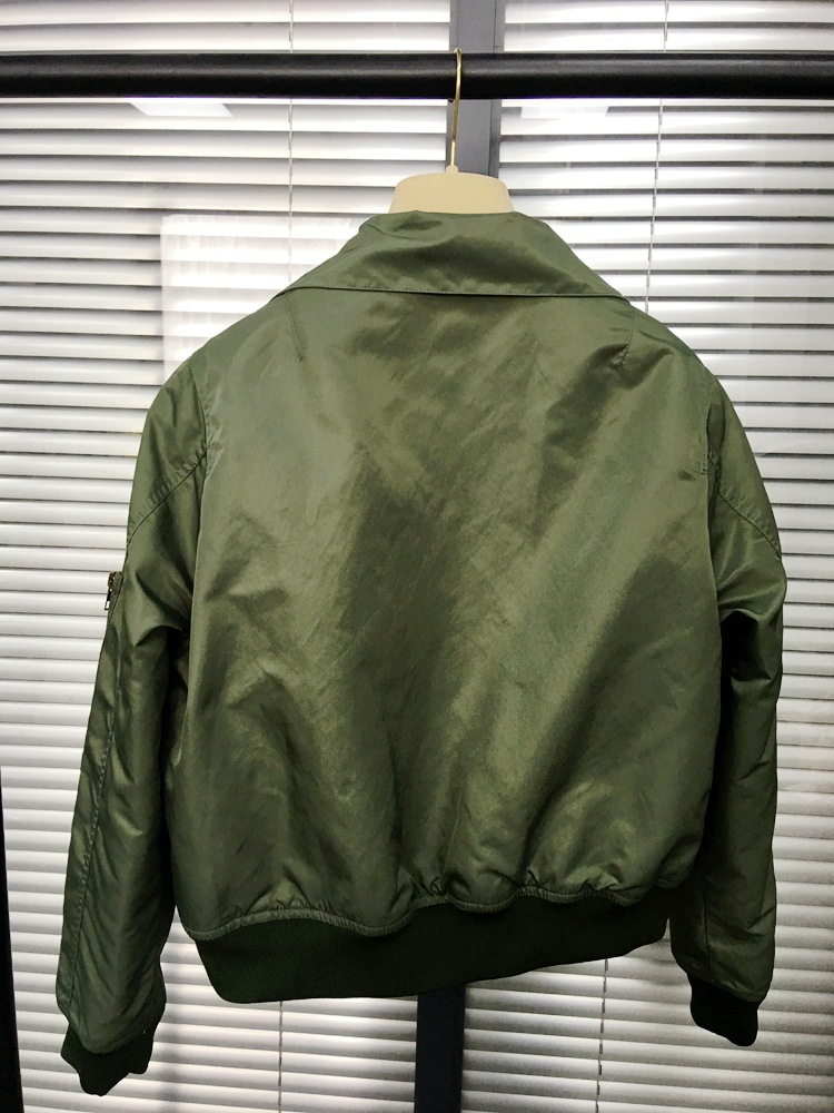 angelababy杨颖同款围巾式领口绑结军绿色短款飞行服夹克外套女