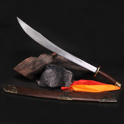 戚家刀 花纹钢牛尾刀 龙泉武术刀剑 兵器单刀 太极硬刀 未开刃