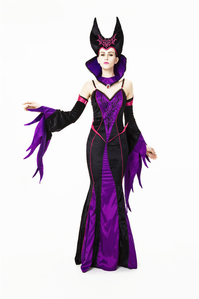 7037#沉睡魔咒黑魔后cosplay制服 女王舞会派对装 舞台角色扮演服