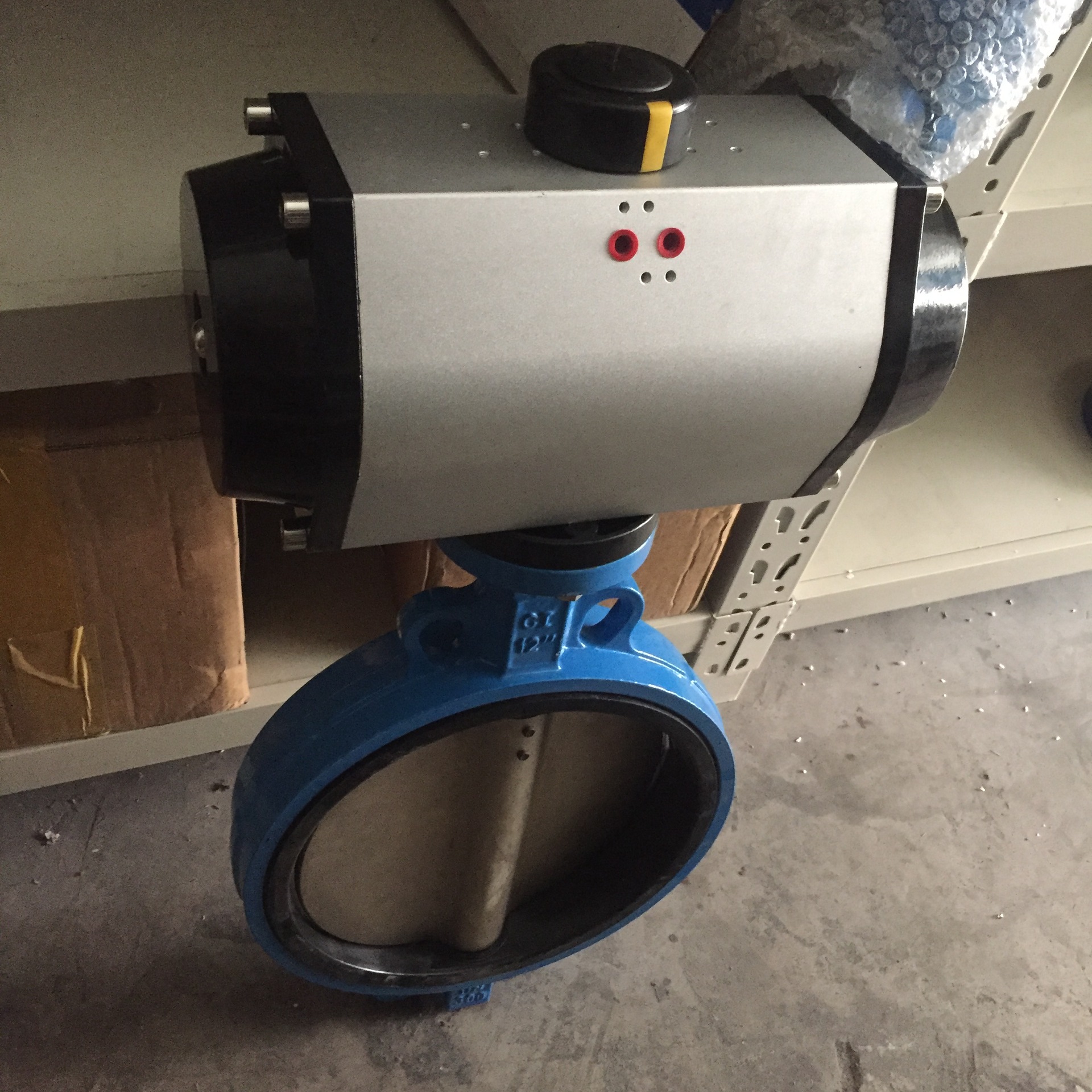 gt双作用气动对夹式软密封蝶阀 bdd671x-16 铸铁中线蝶阀