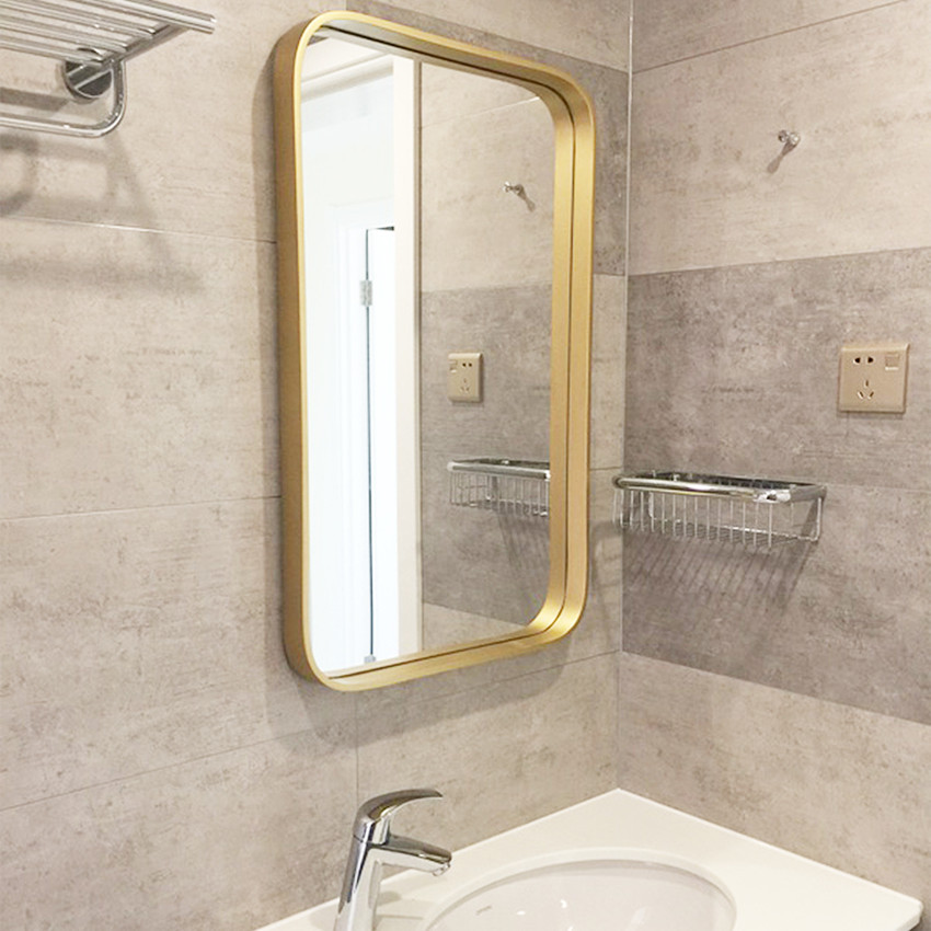 卫生间镜子壁挂金属边框化妆镜贴墙卫浴镜洗手间镜子厕所浴室镜