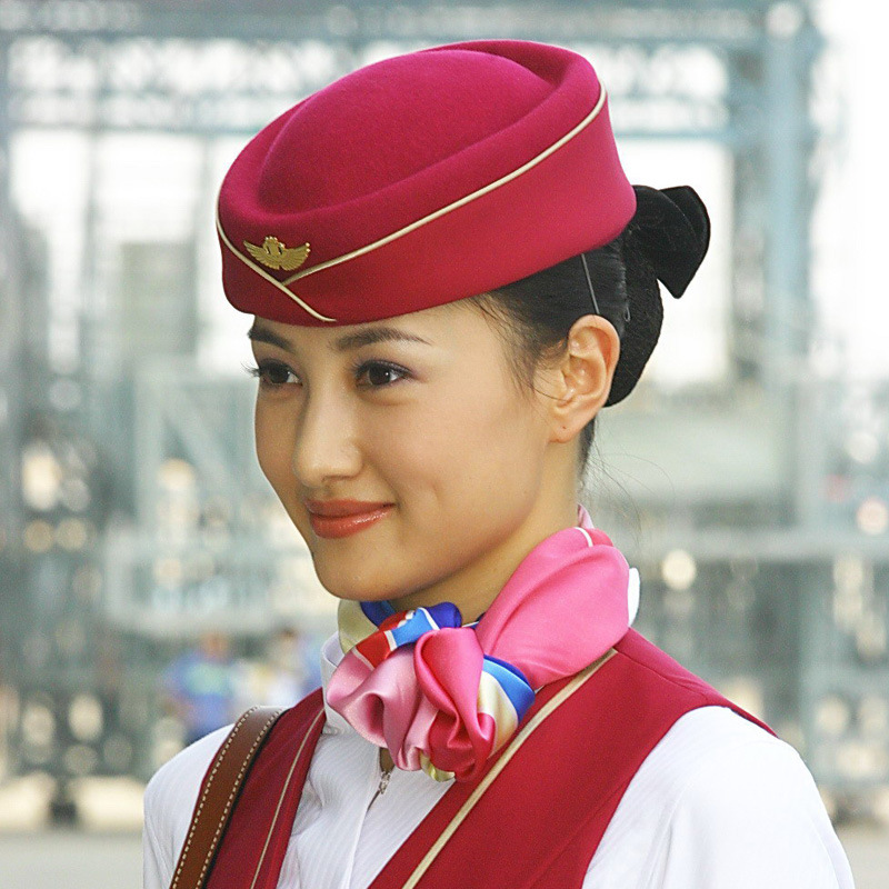 南航空姐帽定做空姐帽子学生军鼓队帽乐队演出帽礼仪前台帽子