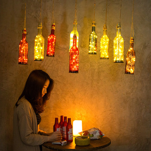 led英文酒瓶摆件创意酒吧ktv酒柜餐桌面装饰摆饰面包甜品屋顶吊饰