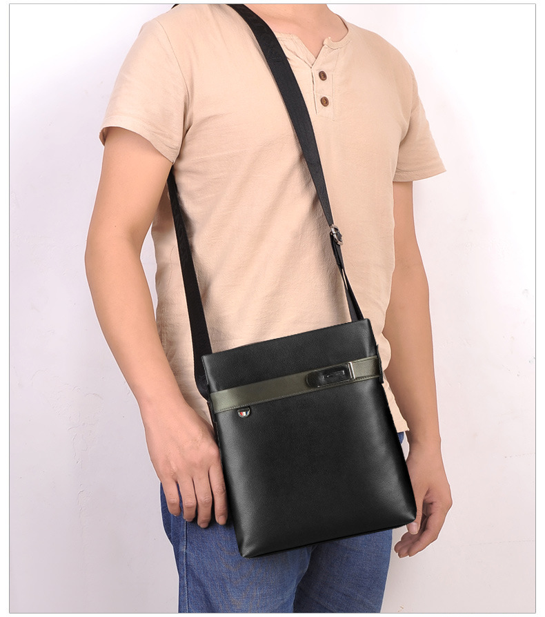 新款男包单肩包真皮男士休闲斜挎包头层牛皮软皮公文包男一件代发