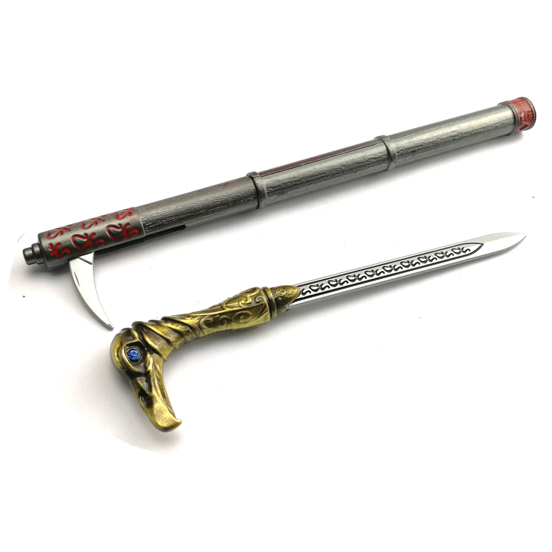 游戏起源艾吉枭雄戒指枭雄鹰头合金戒指五件套装武器模型袖中箭