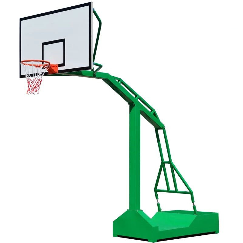 篮板:采用高强度安全钢化透明玻璃,篮球板尺寸1800mm长*1050mm宽x厚度