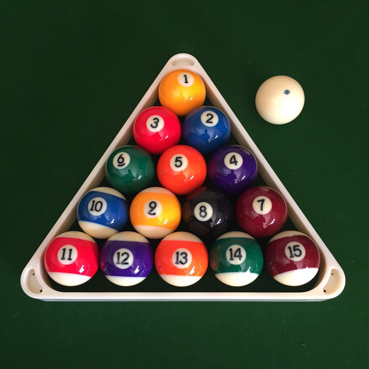 国产水晶台球子标准中式十六彩黑八球子大号美式九球桌球台球配件