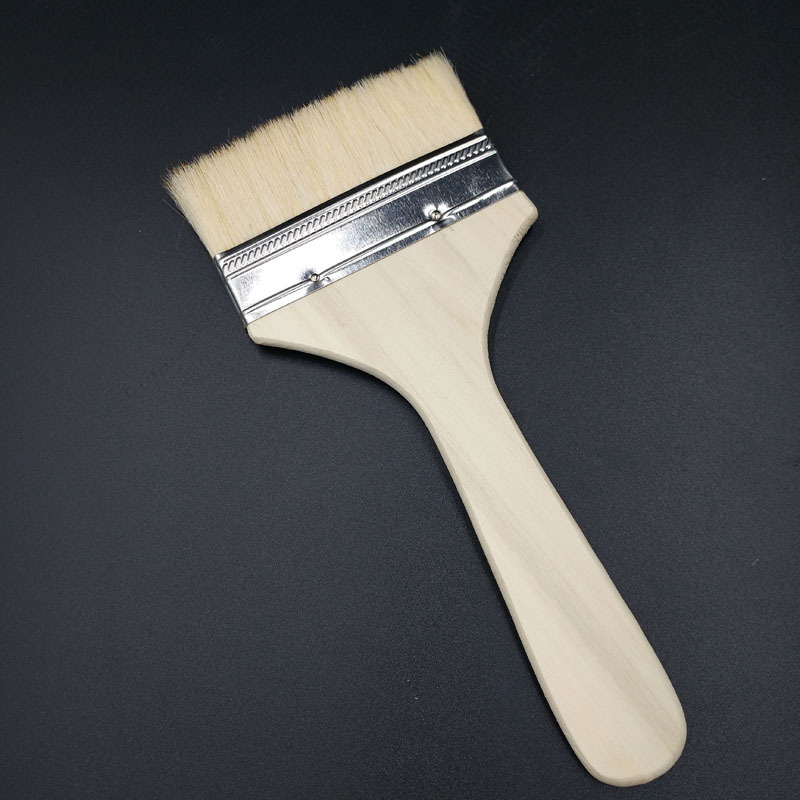 高档4寸木柄羊毛刷 羊毛工具刷 不掉毛刷子 油漆涂料刷 厂家直销