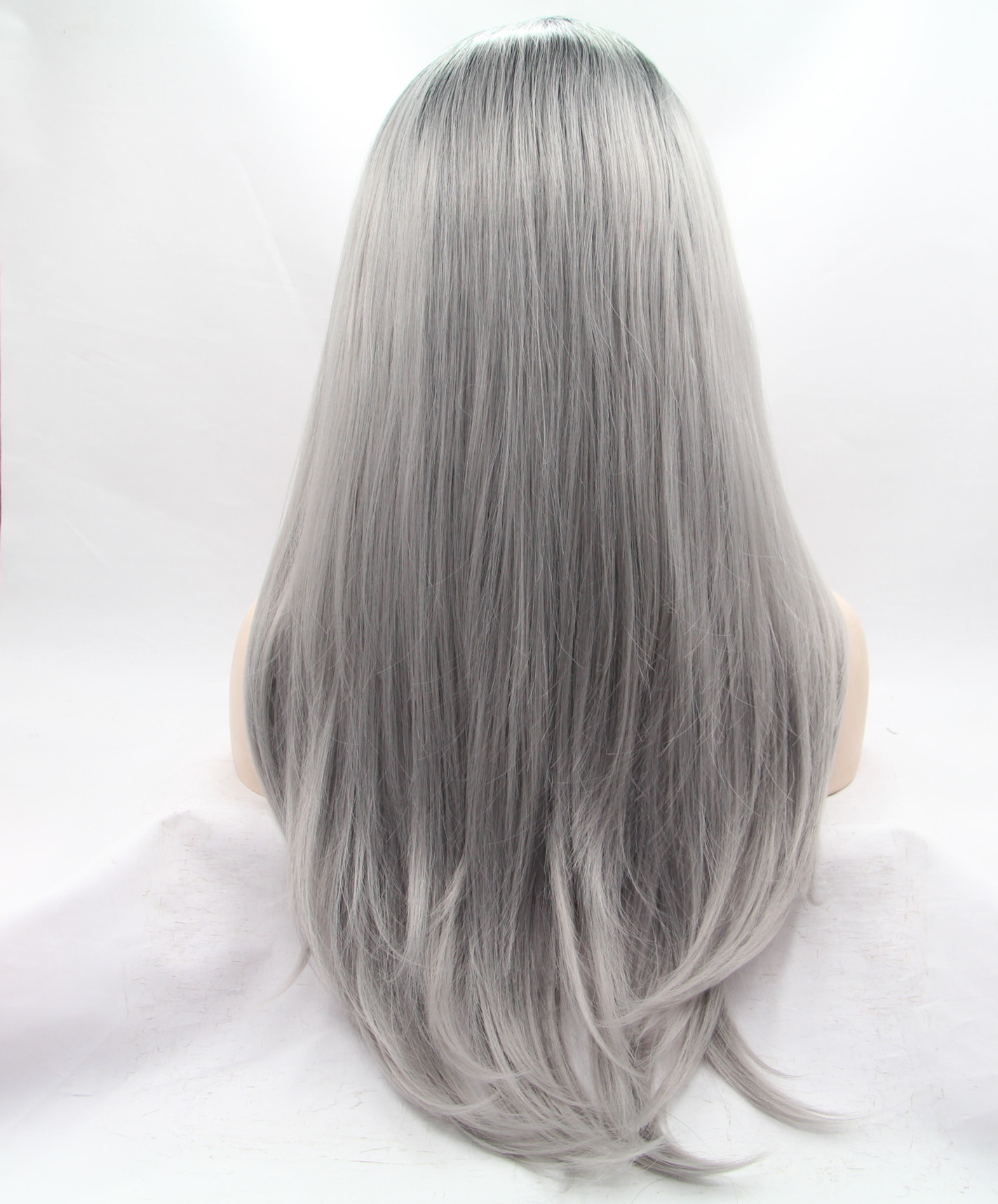 newlook w1020 新款优雅烟灰色直长发假发 蕾丝假发教习头假发