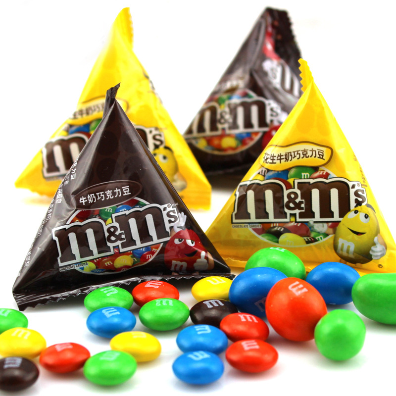 德芙巧克力mm牛奶巧克力豆mm花生巧克力豆 三角包结婚喜糖500g