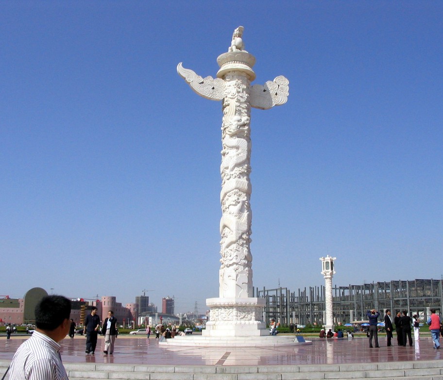 0成交3件石雕盘龙柱花岗岩柱子大理石罗马柱户外广场汉白玉景观文化柱