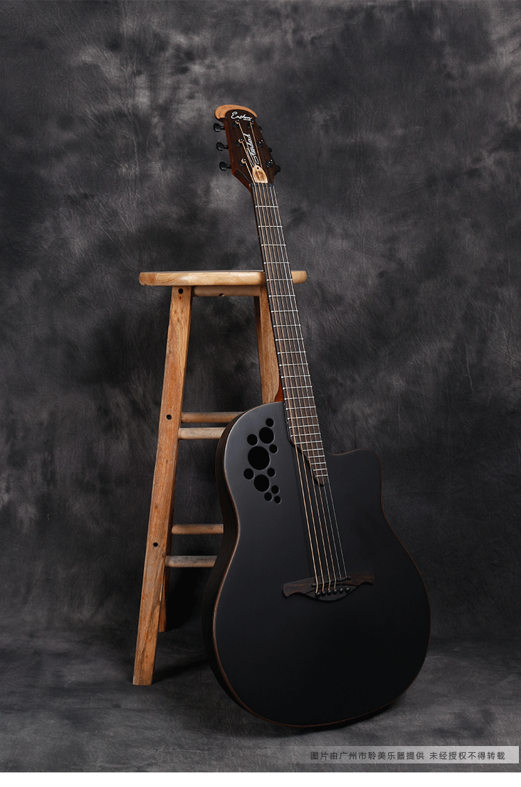 伊斯顿eastun2019新款民谣电箱吉他单板葡萄孔圆背41寸电声木吉他