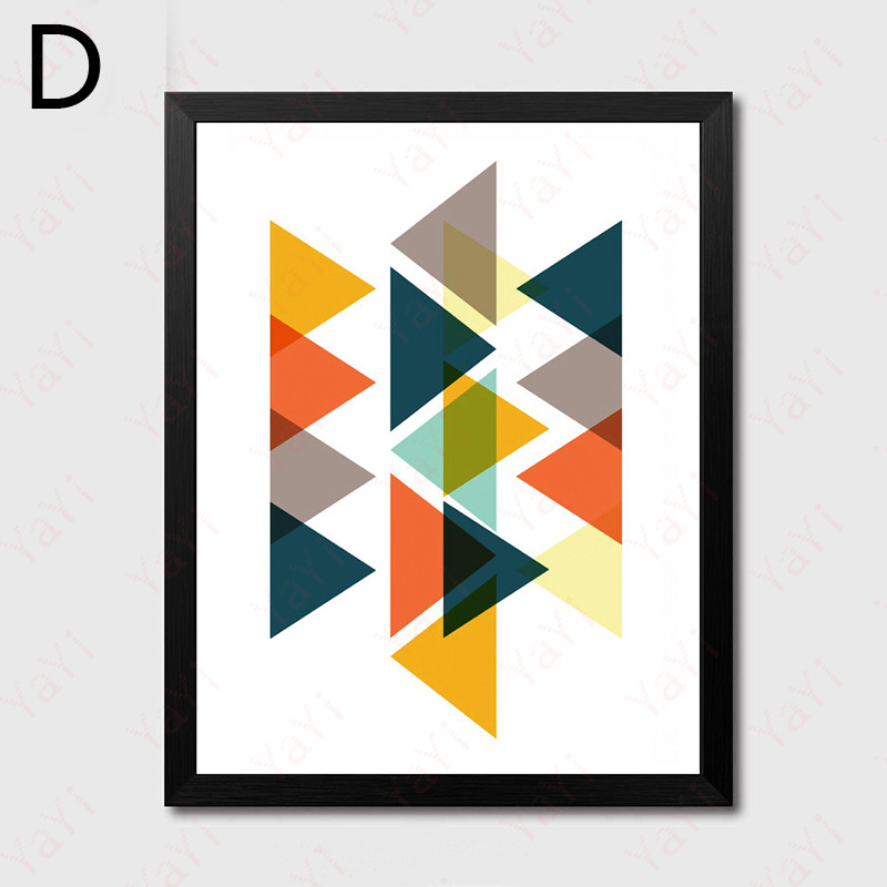 画芯定制 北欧彩色几何山装饰画 客厅挂画卧室 外贸画芯批发