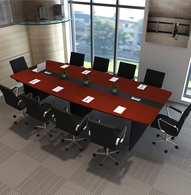 公司会议桌长桌简约现代培训桌小型6-10人椭圆弧形办公洽谈桌批发