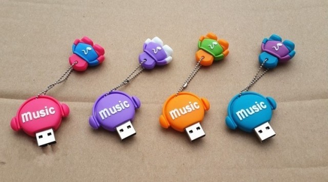 批发卡通优盘4g 8g 16g创意可爱 时尚音乐达人u盘 32g 64g存储u盘