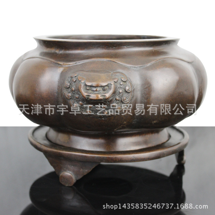 宇卓铜器 单纯铜香炉 黄铜香炉 南瓜香炉 家居 工艺品摆件