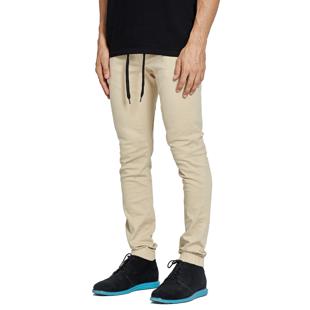 欧美时尚jogger pant束脚慢跑裤弹力休闲男哈伦裤