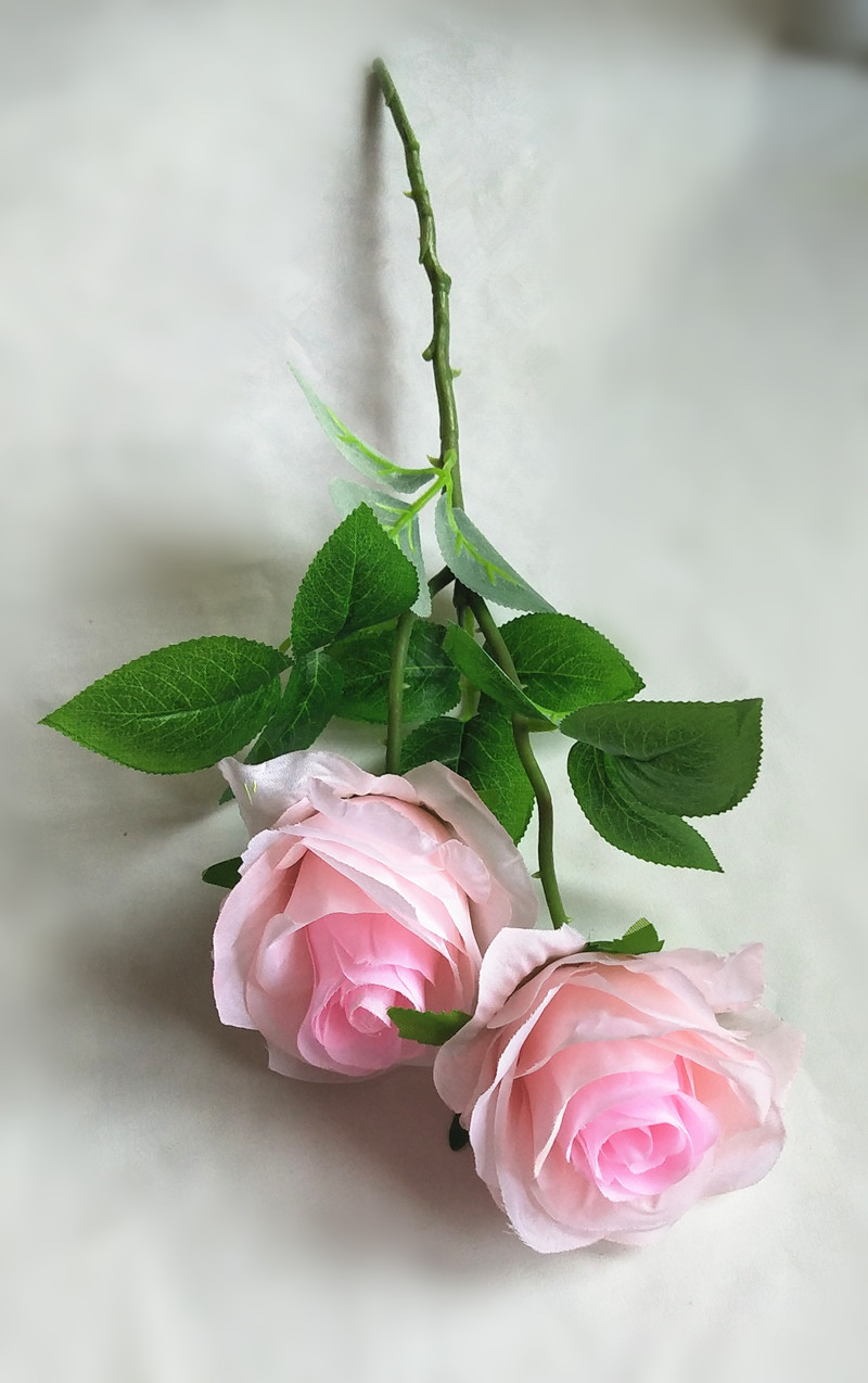 玫瑰 材质:高密度碰布 尺寸:花头直径9厘米,整枝长50厘米(枝干加花头)