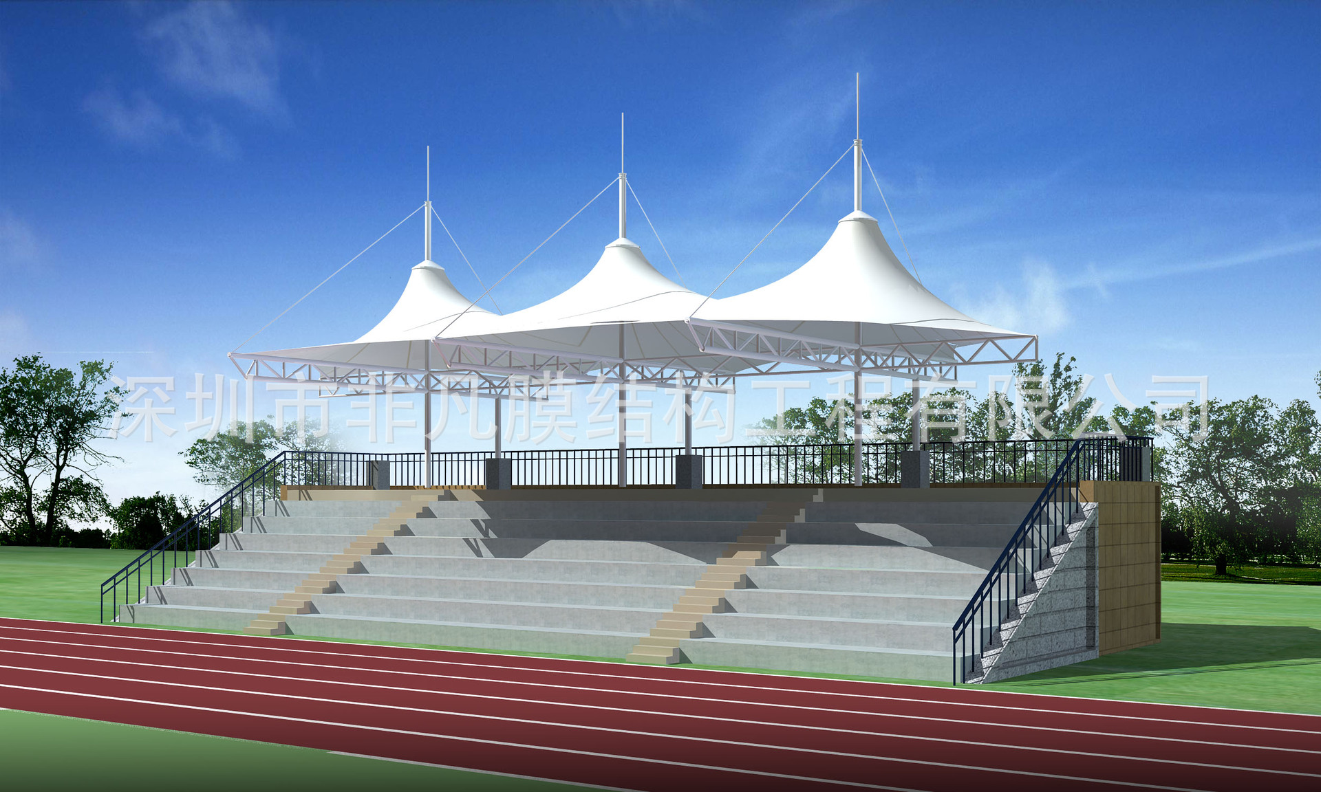 体育馆大型活动看台膜结构足球场篮球场高尔夫球场网球场膜结构