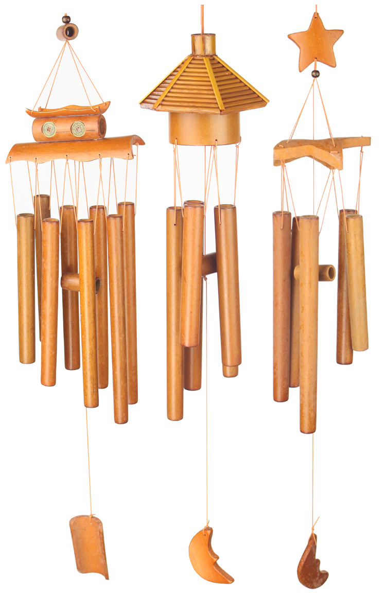 供应大自然竹制手工特色风铃竹工艺品多款式精美风铃