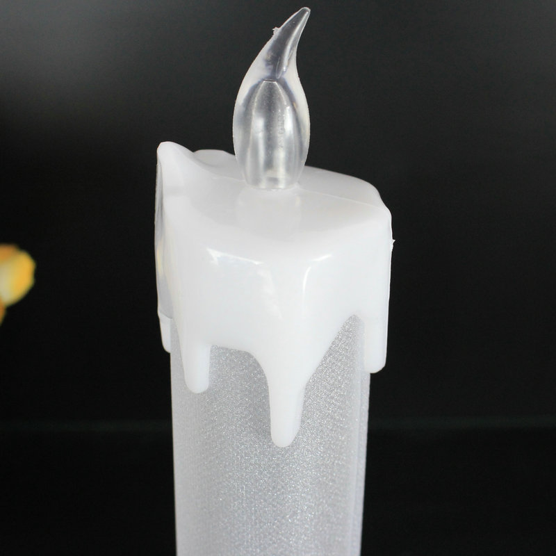 厂家直销圣诞装饰蜡烛 仿真蜡泪双灯七彩光 反光纸环保蜡烛