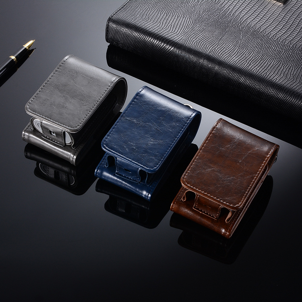 日本glo电子烟皮套 二合一复古疯马纹电子烟保护套 glo收纳挂包