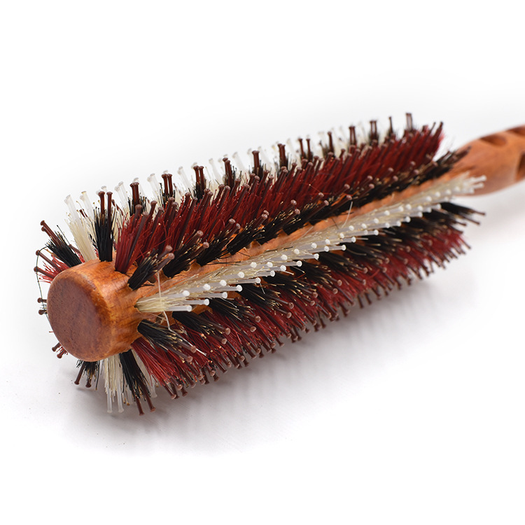 美发直卷发器卷发毛滚梳防静电猪鬃毛圆珠梨花卷发梳子毛卷梳