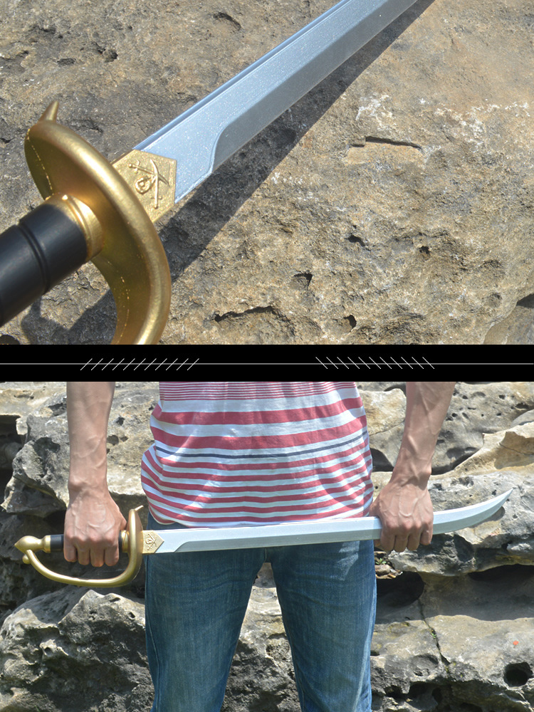 杰克船长cos玩具剑 影视舞台pu橡胶道具 万圣节加勒比海盗表演