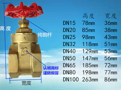 博正阀门bz3020实用铜杆丝口全铜闸阀/加厚铜闸阀/管道丝扣闸阀