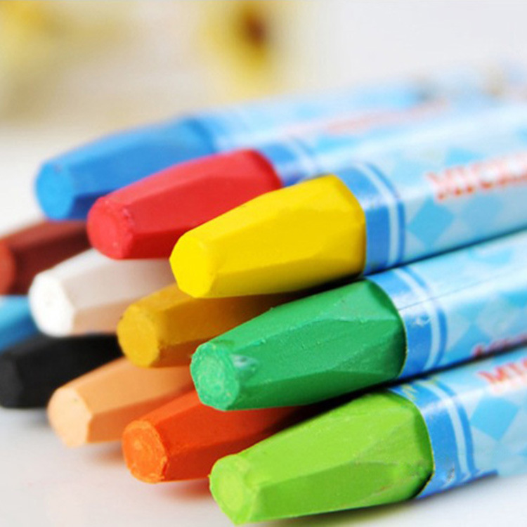 彩笔玩具幼儿园涂鸦蜡笔儿童涂色油画棒小孩填色画笔12色套装礼盒