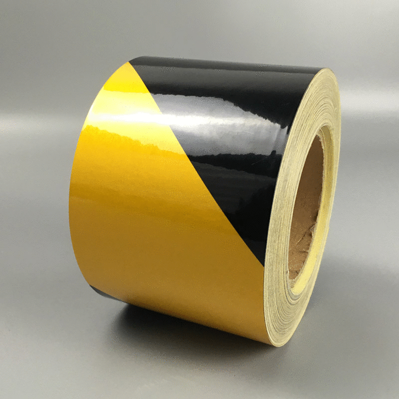黄黑斜纹反光胶带反光警示带 警示/警戒线胶带 反光膜加工厂家