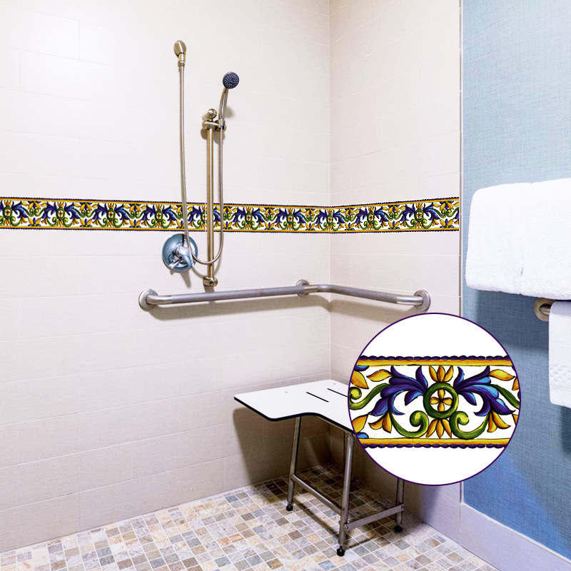 【腰线007】厨房卫生间浴室墙面腰线墙贴玄关踢脚线 自粘瓷砖贴墙