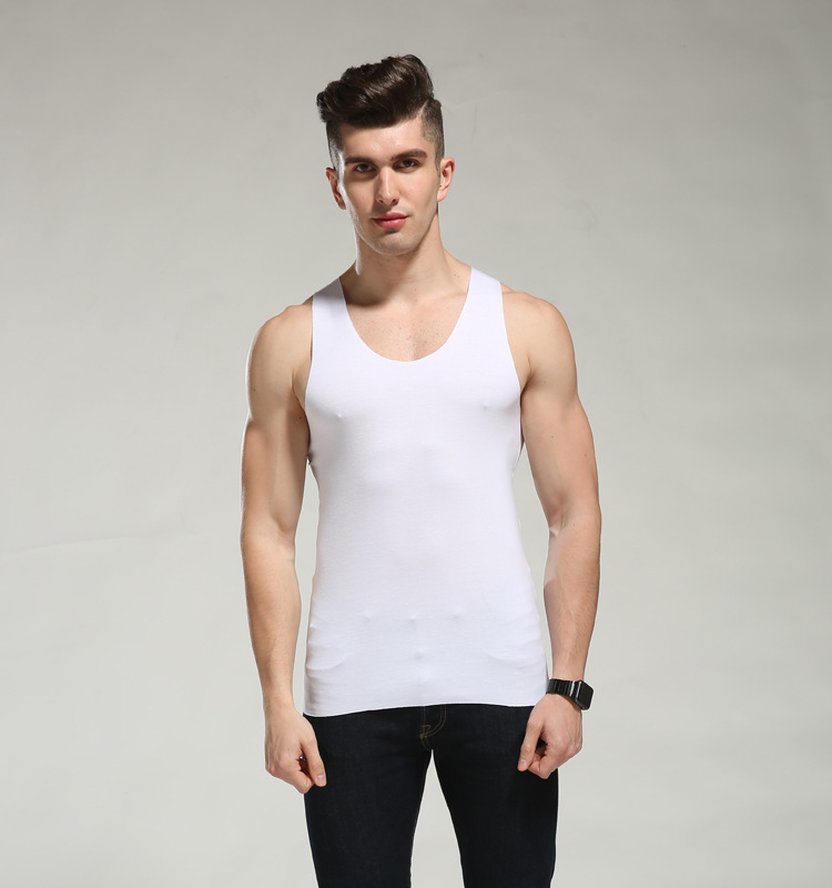 Spring and Summer Men's Modal Vest Seamless Tailor Men's Seamless Solid Color Sports Bottoming Shirt Factory Wholesale