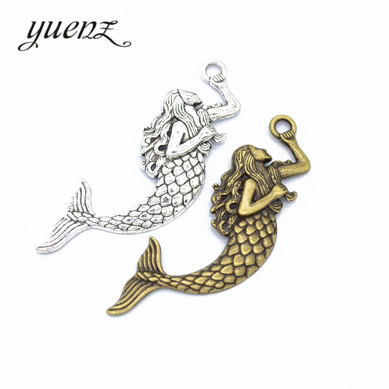 Yuenz DIY Ornament Accessories Mermaid Alloy Pendant Vintage Alloy Small Pendant Wholesale D772
