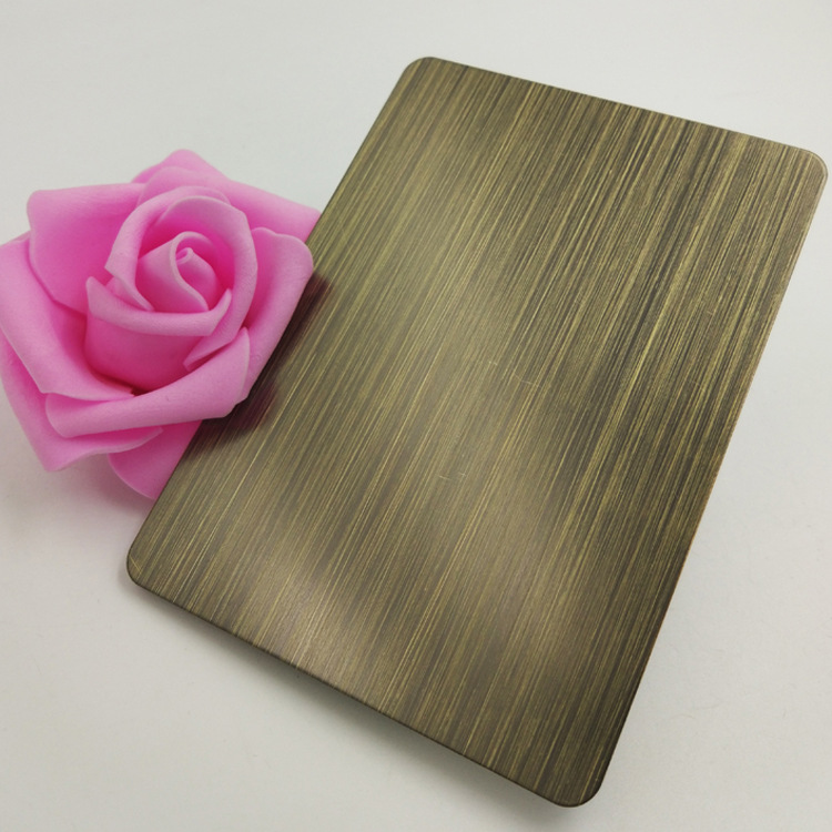 304不锈钢201古铜拉丝板 手工拉丝青古铜 水镀电镀青古铜机器拉丝