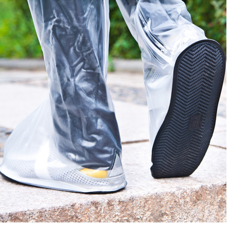 新品雨易思高邦半透明防雨防水平底pvc鞋套批发 磨砂面料雨靴套