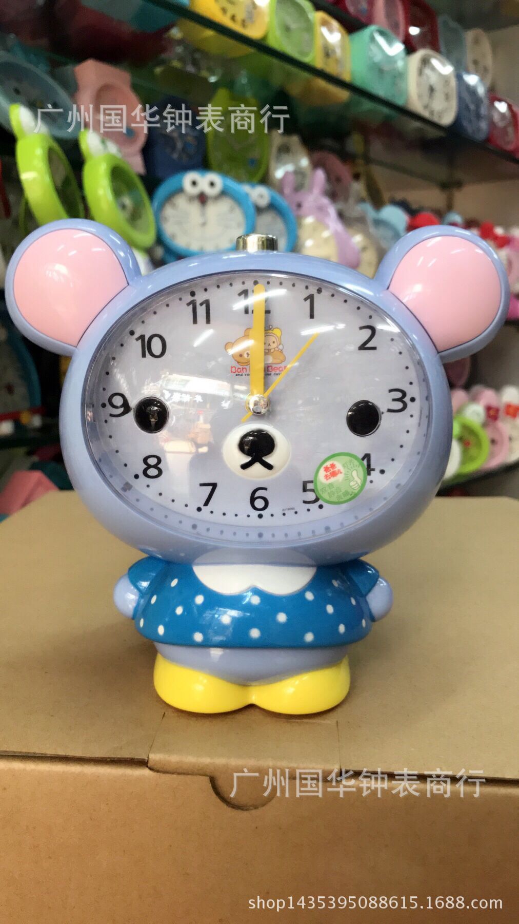 新款卡通讲话静音立体松弛小熊闹钟爸爸去哪儿铃声居家日用百货