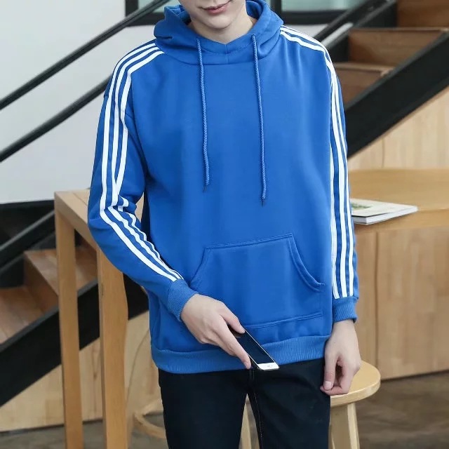 秋季套头连帽卫衣男三杆韩版潮男戴帽运动上衣男士帽衫学生外套潮