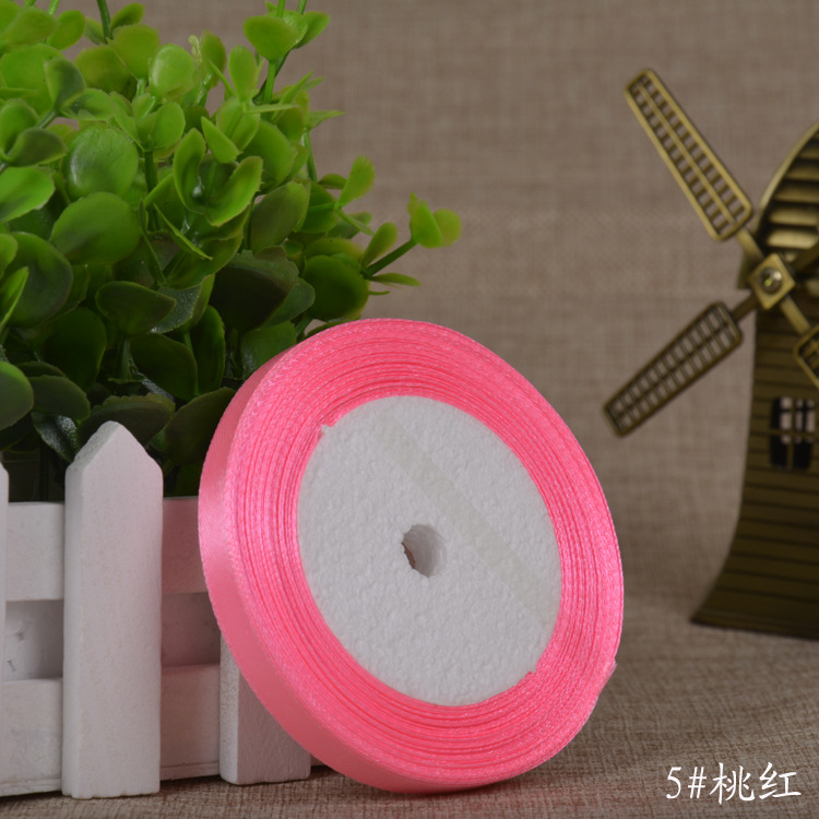 Factory Direct Sales 1cm Wide Polyester Satin Ribbon Wedding Bow Gift Packing Ribbon Wholesale Ribbon