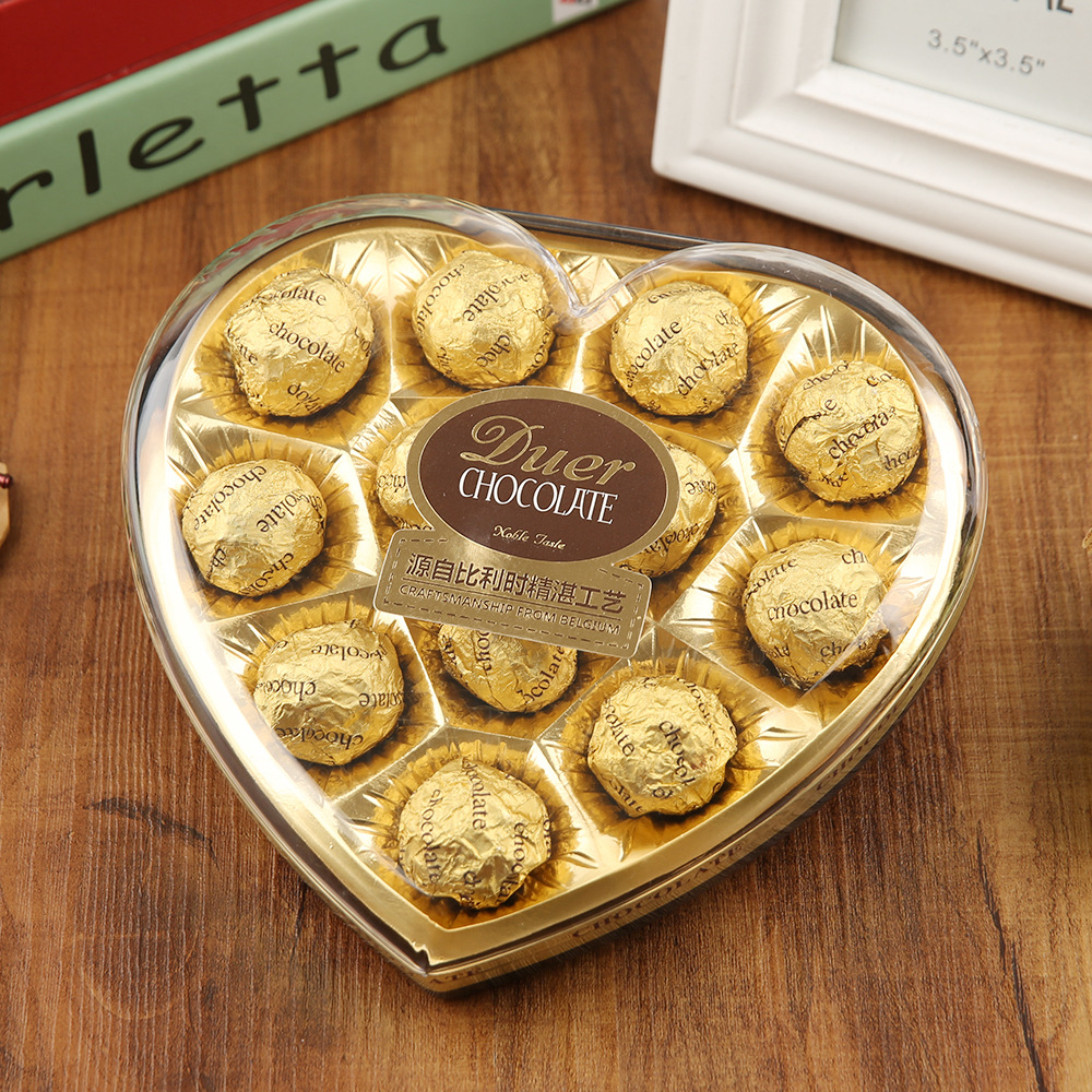 12粒金莎巧克力球休闲零食喜宴喜糖盒装喜糖批发厂家糖果