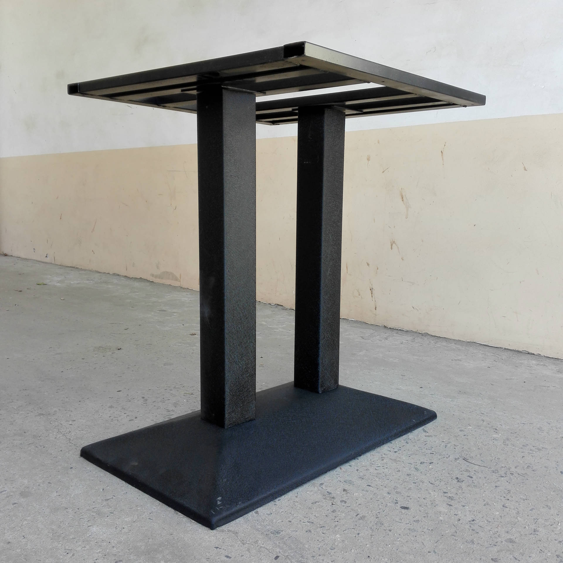 厂家研发定制批发火锅桌架 黑磨砂长方形大理石桌脚餐台架铁腿