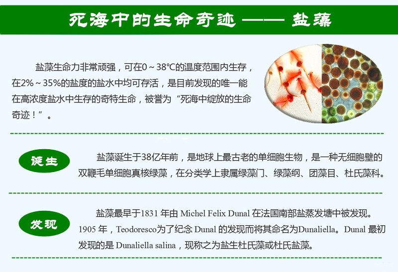 盐藻素20β胡萝卜素20杜氏盐藻盐藻提取物天然盐藻粉岩藻